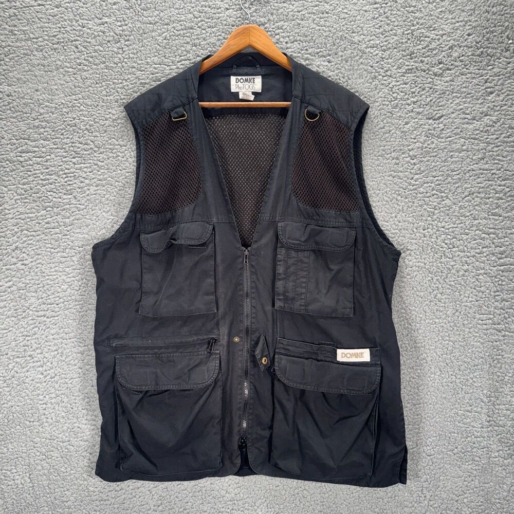 Domke PhoTogs Vest Men's Size XL Photo Clear Cargo Safari Mesh Black